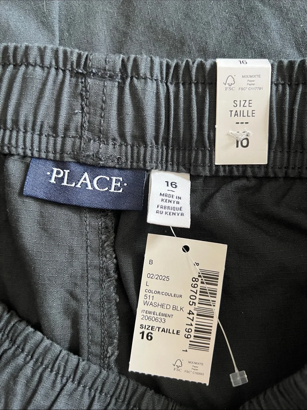 NEW Childrens Place Husky Boy Cargo Shorts 16 With Pockets 100% Cotton